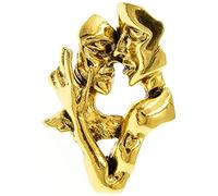 Broche de retrato de moda dorado Pin 3D Amantes cara broche Pin chapado en oro Pin insignia para joyería ropa, vestido bufanda decoración, Metal, dorado