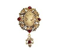 Broche de retrato retro para mujeres y niñas, con cristal de circonita cúbica, dije vintage de ramillete de dama, pin de solapa, broches de ramo, accesorios de joyería, regalos para madre y mejor