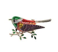 Broche de seguridad Broche Broche Insignia Broche Pin de solapa Esmalte antiguo retro europeo y americano, Temperamento Pequeña flor y pájaro Color Colibrí, Paloma de la paz Broche colgante,Pájaro roj