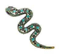 Broche de serpiente de cristal de seda para bufanda, insignia de sabiduría, fortunas, para festival chino, traje formal, accesorios decorativos con diamantes de imitación, talla única, como se