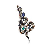 Broche de serpiente de cristal de seda para bufanda, insignia de sabiduría, fortunas, para festival chino, traje formal, accesorios decorativos con diamantes de imitación, talla única, como se