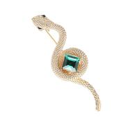 Broche de serpiente de diamantes de imitación, pin de solapa de metal, unisex, para graduación, aniversario o uso diario, llamativo, talla única, como se describe