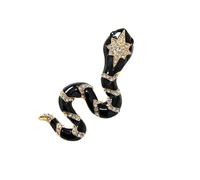 Broche de serpiente de moda, accesorio de vestido, adornado con diamantes de imitación, textura de aleación, perfecto para fiestas y joyas formales de serpiente exageradas, One Size, como se describe