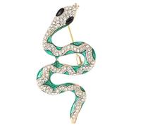 Broche de serpiente para mujer, alfiler de serpiente para mujer, broche de serpiente verde con pedrería, broche de serpiente esmaltado, broche para mujer, accesorios de joyería creativos de moda para
