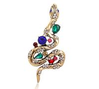 Broche de serpiente, pin de solapa, sabiduría y buena fortuna, diamantes de imitación de metal que no se decolora, para entusiastas de la moda de festivales, broche de uso diario 2025, talla única