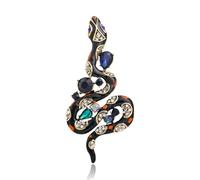 Broche de serpiente, pin de solapa, sabiduría y buena fortuna, diamantes de imitación de metal que no se decolora, para entusiastas de la moda de festivales, broche de uso diario 2025, talla única