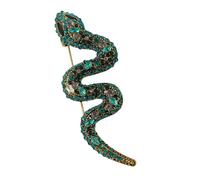 Broche de serpiente, pin de solapa, sabiduría y buena fortuna, diamantes de imitación de metal que no se decolora, para entusiastas de la moda de festivales, broche de uso diario 2025, talla única
