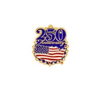 Broche de solapa con bandera patriótica de Estados Unidos del 250 aniversario del 4 de julio, accesorios para el Día de la Independencia, Metal, Sin piedra preciosa