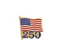 Broche de solapa con bandera patriótica de Estados Unidos del 250 aniversario del 4 de julio, accesorios para el Día de la Independencia, Metal, Sin piedra preciosa