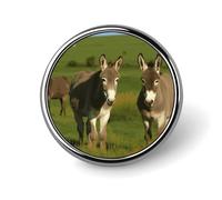 Broche de solapa con diseño de burro en un prado verde para hombre, con diseño de mariposa. Bonitas insignias de esmalte, broche de aleación de aluminio para sombreros, camisas, bolsos, chaquetas y ac
