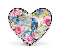 Broche de solapa con diseño de pájaros azules, mariposa, rosa, corazón, alfileres de solapa, accesorios de vestido, boda, cumpleaños, para hombres y mujeres, Love form, Metal