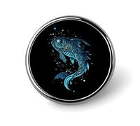 Broche de solapa con diseño de pez maorí místico, bonito, de metal, redondo, para chaqueta, sombrero, bolso, accesorios, joyería