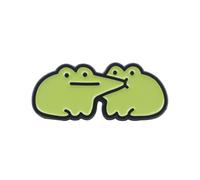 Broche de solapa con diseño de ranas juguetonas, elegante broche de ranas para mochilas y ropa, único amigo y familia, Medium, Zinc, No es una piedra preciosa