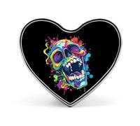 Broche de solapa con forma de calavera loca, bonito broche con forma de corazón para corbata, para hombres, mujeres, sombreros, accesorios de ropa