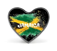Broche de solapa con forma de corazón con la bandera de Jamaica, insignia para bolso, camisa, fiesta, joyería personalizada