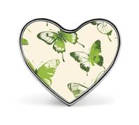 Broche de solapa con forma de corazón de mariposa verde lima. Ideal para trajes de hombre y mujer. Botones esmaltados ligeros de 2,5 cm para mochilas, sombreros, bolsos y cordones.