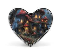 Broche de solapa con forma de corazón de setas y flores. Ideal para trajes de hombre y mujer. Botones esmaltados ligeros de 2,5 cm para mochilas, sombreros, bolsos y cordones.