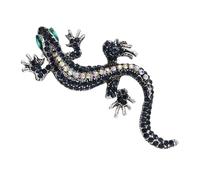Broche de solapa con forma de lagarto creativo de metal resistente con dije retro, adecuado para uso casual, evento formal, regalo, regalo creativo, diseño de broche, talla única, como se describe