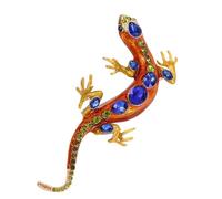 Broche de solapa con forma de lagarto creativo de metal resistente con dije retro, adecuado para uso casual, evento formal, regalo de regalo con estilo temático, talla única, como se describe