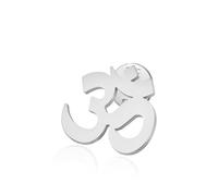 Broche de solapa con símbolo Om, de acero inoxidable, para yoga, mantra sagrado, con cierre seguro, hinduismo, budismo, meditación, regalo, 25*23 mm, Acero inoxidable, Sin piedra preciosa