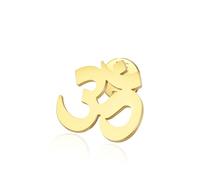 Broche de solapa con símbolo Om, de acero inoxidable, para yoga, mantra sagrado, con cierre seguro, hinduismo, budismo, meditación, regalo, 25*23 mm, Acero inoxidable, Sin piedra preciosa