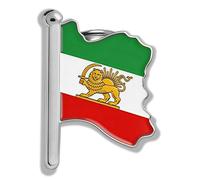 Broche de solapa de acero inoxidable con diseño de mapa de Irán, diseño de león y sol de Irán, joyería persa iraní vintage, One Size, Acero inoxidable, Sin piedra preciosa