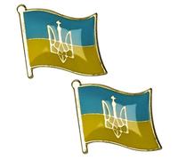 Broche de solapa de bandera nacional de Ucrania, broche de metal, recuerdo de festival, ropa, decoración, material de aleación, 3 x 2 cm, 2 unidades