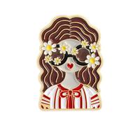 Broche de solapa de dibujos animados de aleación de zinc, accesorio de joyería coleccionable histórico para eventos casuales y regalos de dibujos animados, One Size, Como se describe