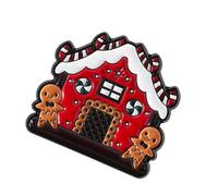 Broche de solapa de gatito con temática navideña, broche de solapa de galleta de jengibre, accesorio de fiesta, accesorio de solapa de gatito, talla única, como se describe