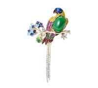 Broche de solapa de loros refinados de moda con diseño de aceite que gotea, accesorio de contraste para accesorios de fiesta, disfraces, hermoso broche de animales, talla única, como se describe