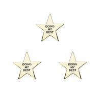 Broche de solapa de metal Doing My Best Star, 3 unidades