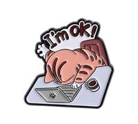 Broche de solapa de moda con temática felina, accesorio para uso diario, adorno de pecho de aleación, joyería felina de moda, talla única, como se describe