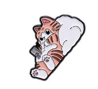 Broche de solapa de moda con temática felina, accesorio para uso diario, adorno de pecho de aleación, joyería felina de moda, talla única, como se describe