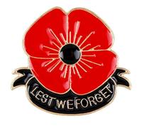 Broche de solapa esmaltado, insignia con texto en inglés "Lest We Forget Poppy Flowers" Broches Pins Breastpin Remembrance Sunday Red Flower Rhinestone Badges Banquet Enamel Poppy Lapel, Plástico