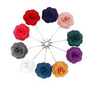 Broche de Solapa Pin de Solapa de Flores Hechos a Mano de Hombre con Caja de Regalo para Traje para Bodas Banquetes Fiestas Desfile de Modas 10 piezas