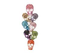 Broche de solapa punk de calaveras de Halloween para mujeres y hombres, accesorios para ropa, Piedra Vidrio Piedra Esmaltado cristal, zirconia cúbica Ágata Obsidiana