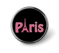 Broche de solapa redondo con diseño de la Torre Eiffel de París, accesorio de ropa para hombres y mujeres.