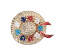 Broche de sombrero con lazo de flor para mujer, ropa, traje, abrigo, bolsa, accesorios, Piedra Vidrio Piedra Esmaltado cristal, zirconia cúbica Ágata Obsidiana