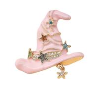 Broche de sombrero de bruja hecho a mano con intrincados patrones de estrella, ideal como regalo, adorno místico en el pecho, pin para disfraz, Einheitsgröße, como se describe