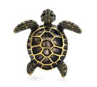 Broche de tortuga para mujeres y hombres, adorable broche casual de 3 colores para fiestas de animales, Piedra Vidrio Piedra Esmaltado cristal, No es una piedra preciosa