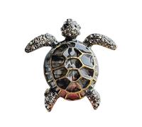 Broche de tortugas con detalles de aleación, revestimiento resistente, joyería de moda para uso casual, encantador tema de animales, broche de aleación para niños, talla única, como se describe
