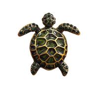 Broche de tortugas con detalles de aleación, revestimiento resistente, joyería de moda para uso casual, encantador tema de animales, broche de tortugas para niños, talla única, como se describe