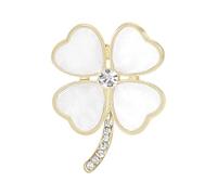 Broche de tréboles de aleación de plata para mujer, accesorio de joyería Floral de, Pin de tréboles de elegante, accesorio para bufanda
