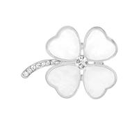 Broche de tréboles de aleación de plata para mujer, accesorio de joyería Floral de, Pin de tréboles de elegante, accesorio para bufanda