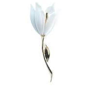 Broche de tulipanes blancos a, Pin de flor de Magnolias para abrigos de para mujer, mochilas y para sombreros, adorno, broche inspirador de la naturaleza