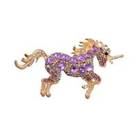 Broche de unicornios de metal resistente, accesorio hecho a mano para mejorar el armario de moda, broche de unicornios, talla única, como se describe