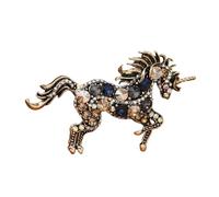 Broche de unicornios de metal resistente, accesorio hecho a mano para mejorar el armario de moda, broche de cierre seguro, Medio, como se describe