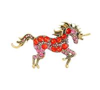 Broche de unicornios de metal resistente, accesorio hecho a mano para mejorar el armario de moda, joyería de unicornios de moda, talla única, como se describe
