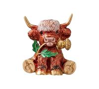 Broche de vaca de las Tierras Altas inspirado en animales adorables, Pin esmaltado elegante, accesorio elegante para ganado, ideal para varios atuendos, Pin de aleación para ganado
