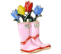 Broche de zapato de tulipanes hecho a mano de, accesorio de metal, accesorios de ropa para looks elegantes e informales, precioso alfiler de flor para abrigo